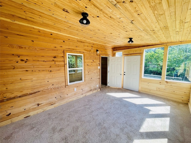 118 Ricky Rd, Gun Barrel City, TX 75156 - carpeted empty room featuring wooden walls and wooden ceiling