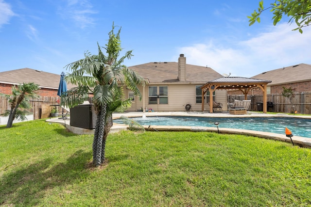 2304 Bermont Red Ln, Fort Worth, TX 76131 - rear view of property with a gazebo and a chimney