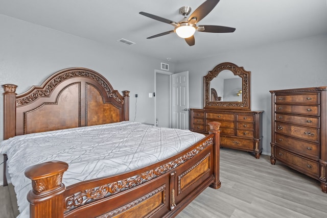 2304 Bermont Red Ln, Fort Worth, TX 76131 - bedroom with light wood-style floors, ceiling fan, and baseboards