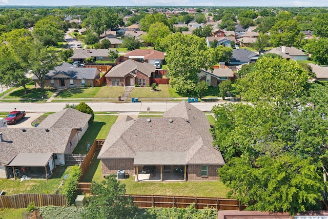 aerial view of residential area