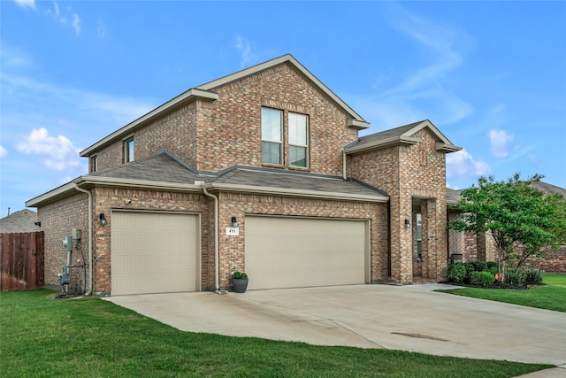411 Skipper Ln, Azle, TX 76020 - traditional-style house featuring concrete driveway, an attached garage, brick siding, and a shingled roof