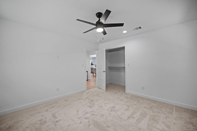 1500 W Virginia St, Mckinney, TX 75069 - unfurnished bedroom featuring baseboards, carpet floors, recessed lighting, a closet, and a ceiling fan
