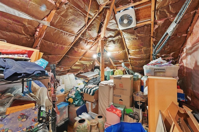 view of unfinished attic