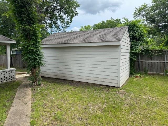 view of shed