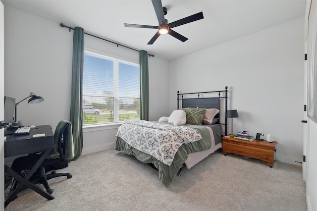 260 Greene Rd, Weatherford, TX 76087 - bedroom with carpet, an office area, baseboards, and a ceiling fan