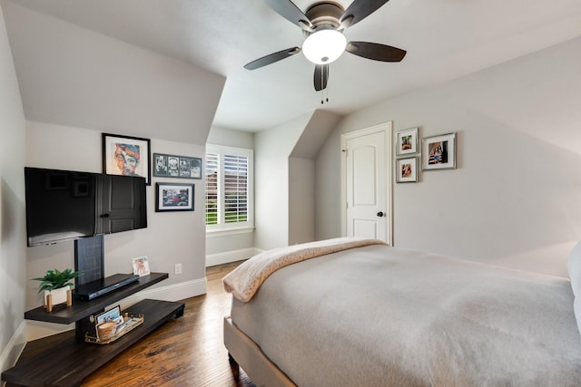 5 Maltese Cir, Heath, TX 75032 - bedroom with baseboards, wood finished floors, and ceiling fan