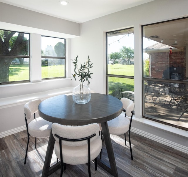 102 Camino Real W, Wylie, TX 75098 - dining area with plenty of natural light, dark wood-style flooring, baseboards, and recessed lighting