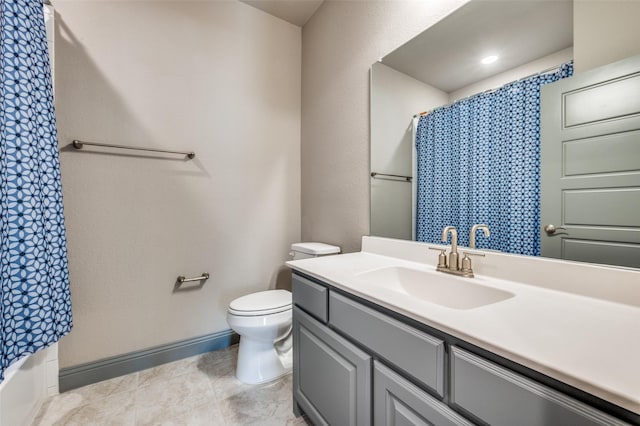 1930 Inwood Ln, Prosper, TX 75078 - full bath featuring toilet, baseboards, vanity, and tile patterned flooring