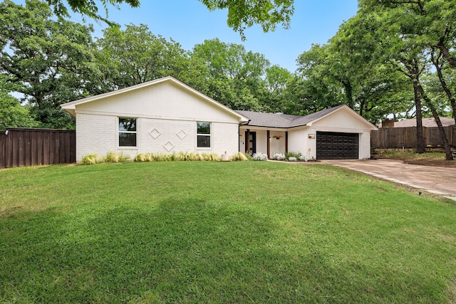 view of front of property featuring brick siding, a garage, and concrete driveway