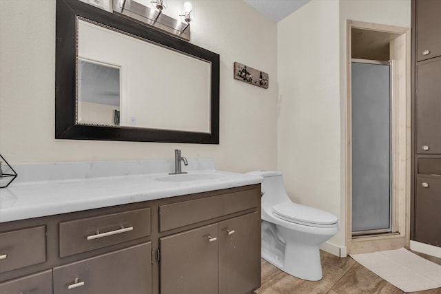 3601 Orchard Ln, Waco, TX 76705 - bathroom with vanity, a stall shower, and toilet