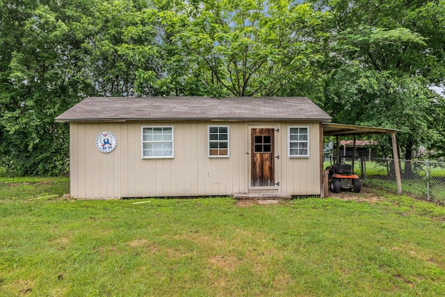 3601 Orchard Ln, Waco, TX 76705 - view of outbuilding with an attached carport