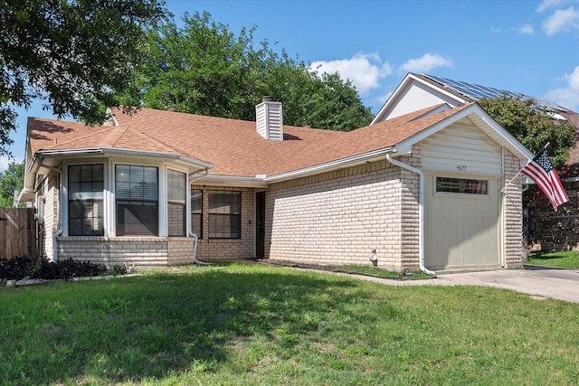 4677 Bracken Dr, Fort Worth, TX 76137 - view of front of property featuring brick siding, a chimney, and roof with shingles