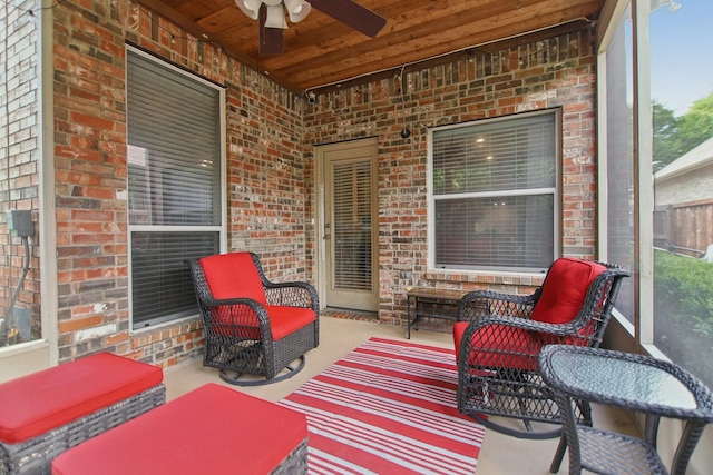 view of patio / terrace with ceiling fan