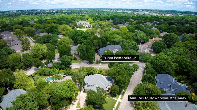 1900 Pembroke Ln, Mckinney, TX 75072 - aerial perspective of suburban area featuring property boundaries highlighted