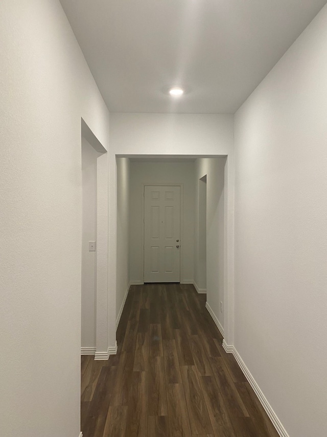 1613 Pine Valley Dr, Fort Worth, TX 76052 - hall featuring dark wood-type flooring and baseboards