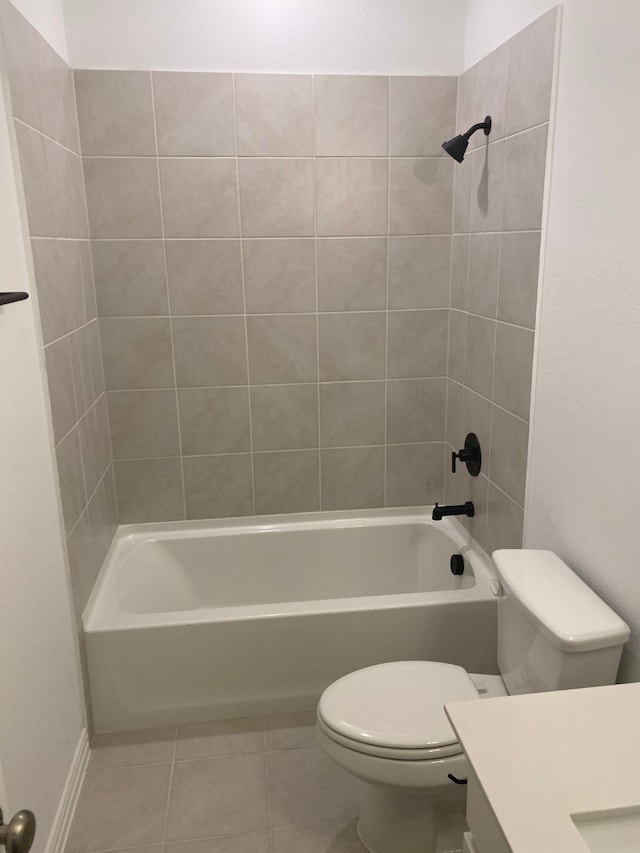 1613 Pine Valley Dr, Fort Worth, TX 76052 - bathroom featuring toilet, tile patterned flooring, shower / bath combination, and vanity