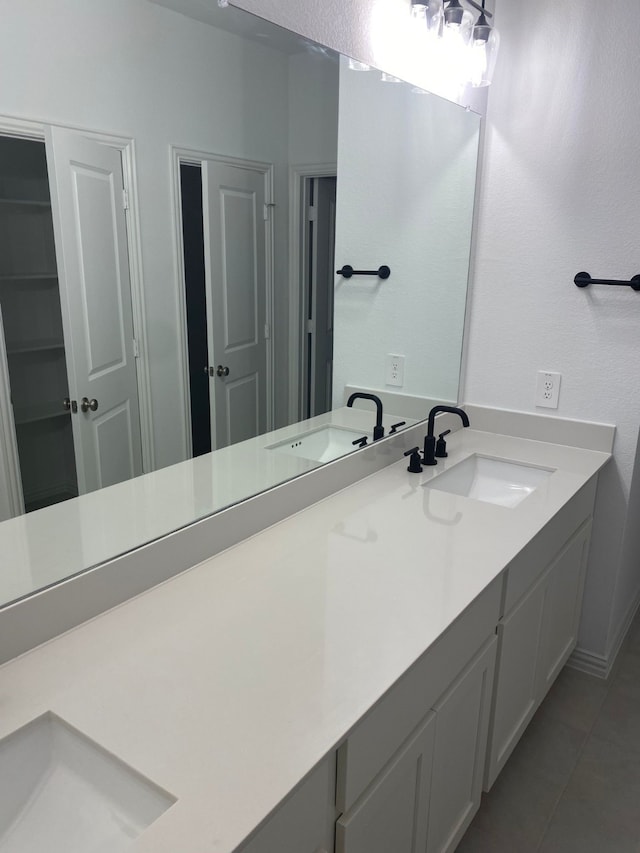 1613 Pine Valley Dr, Fort Worth, TX 76052 - full bathroom with tile patterned flooring and double vanity