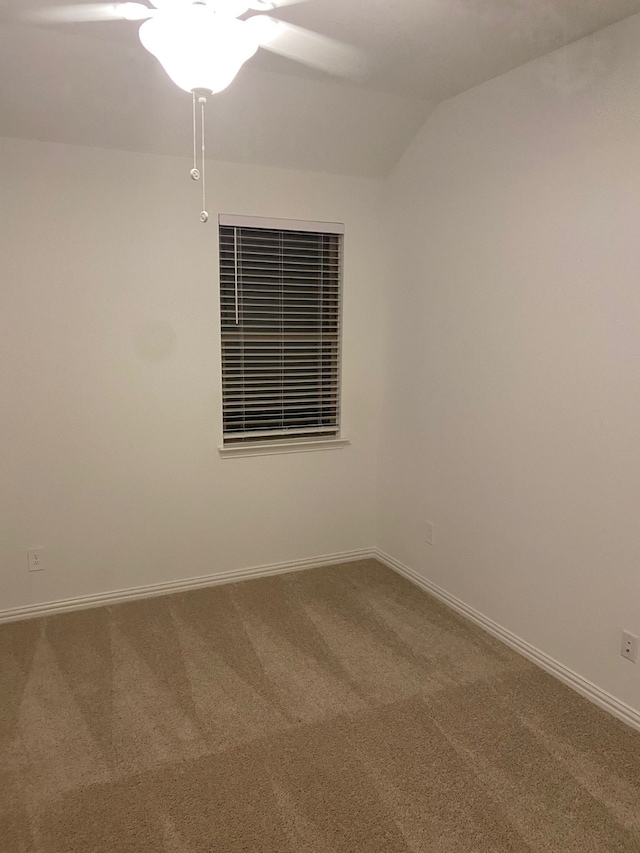 1613 Pine Valley Dr, Fort Worth, TX 76052 - unfurnished room with carpet, lofted ceiling, baseboards, and ceiling fan