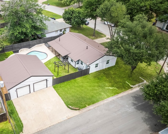 1303 Johns Dr, Euless, TX 76039 - aerial view of property and surrounding area featuring a pool