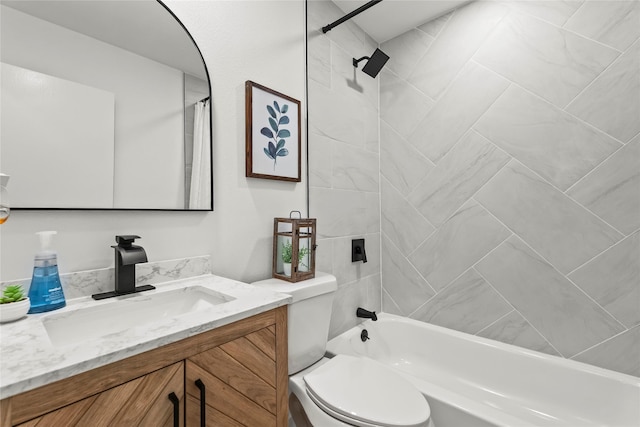 1303 Johns Dr, Euless, TX 76039 - full bathroom featuring vanity, toilet, and tub / shower combination