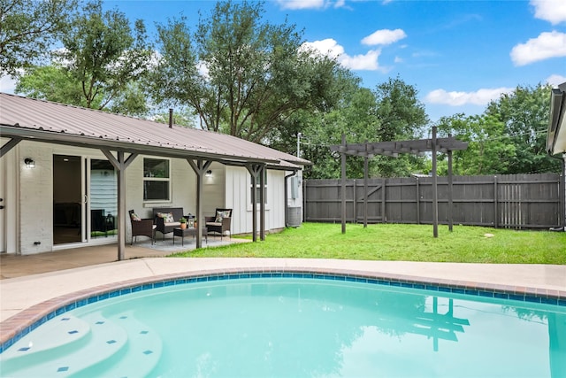 1303 Johns Dr, Euless, TX 76039 - view of pool with an outdoor living space, a pergola, and a patio area