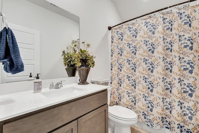 3204 Peacock Ln, Celina, TX 75009 - bathroom with vanity, toilet, and a shower with shower curtain