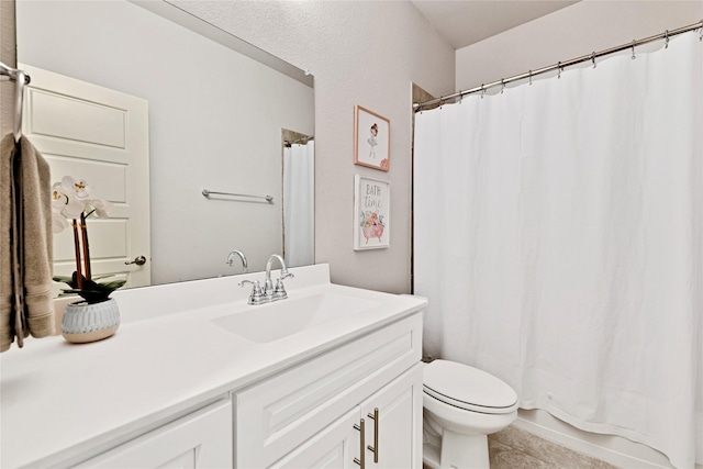 14521 Home Trl, Fort Worth, TX 76262 - bathroom featuring vanity, toilet, and tile patterned flooring