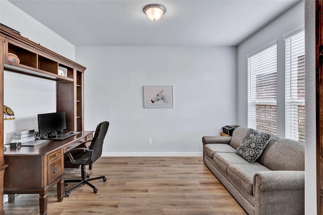 14521 Home Trl, Fort Worth, TX 76262 - office area with light wood-type flooring and baseboards