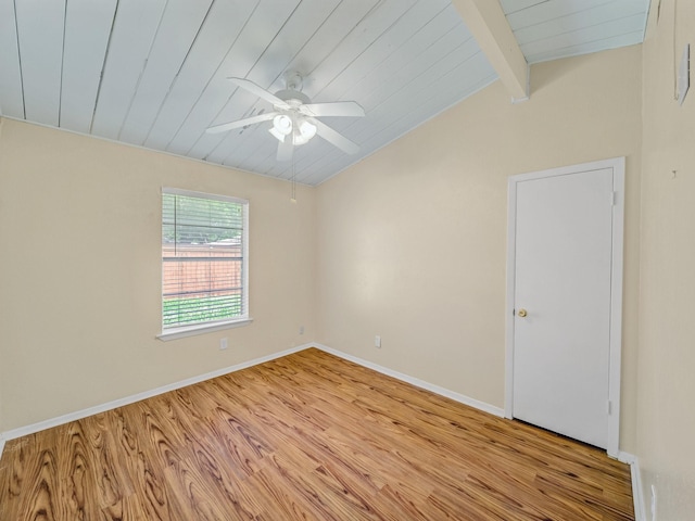 744 Greenhaven Dr, Richardson, TX 75080 - empty room featuring light wood-type flooring, a ceiling fan, wood ceiling, and baseboards