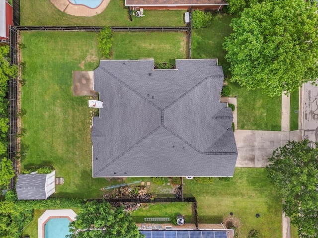 bird's eye view of a pool