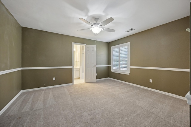 6748 Bastille Dr, Plano, TX 75024 - unfurnished bedroom with carpet floors, baseboards, ensuite bath, and ceiling fan