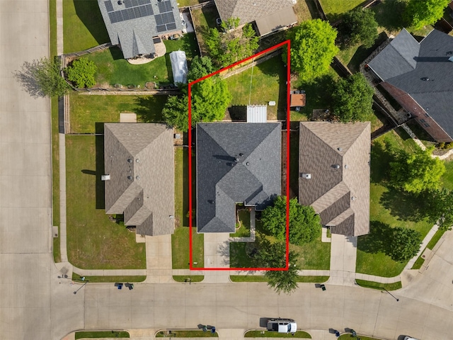 503 Sundrop Dr, Fate, TX 75132 - aerial view of residential area with property boundaries highlighted