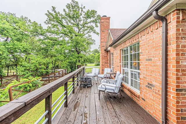 356 Old Justin Rd, Argyle, TX 76226 - wooden deck featuring an outdoor fire pit