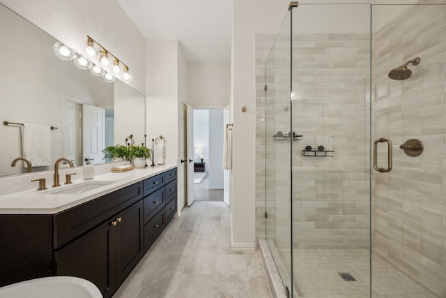 12306 Ark Rd, Frisco, TX 75035 - full bathroom featuring a stall shower and vanity