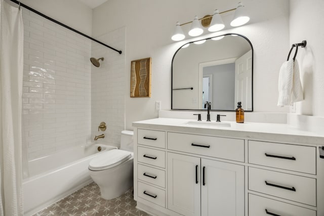 12306 Ark Rd, Frisco, TX 75035 - full bath with toilet, shower / bath combination with curtain, vanity, and tile patterned floors