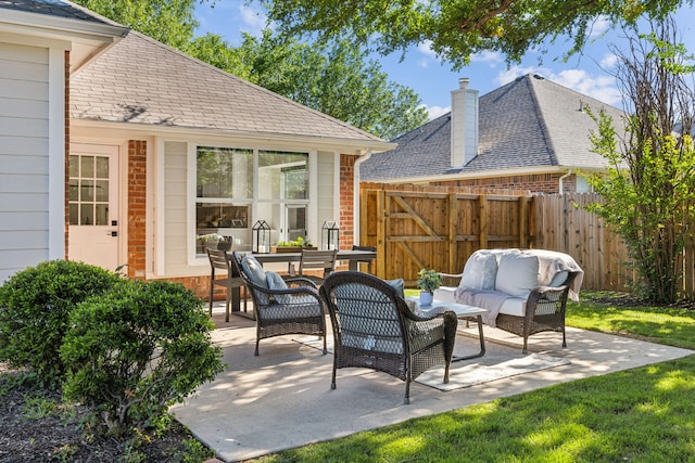 12306 Ark Rd, Frisco, TX 75035 - view of patio featuring an outdoor living space and fence