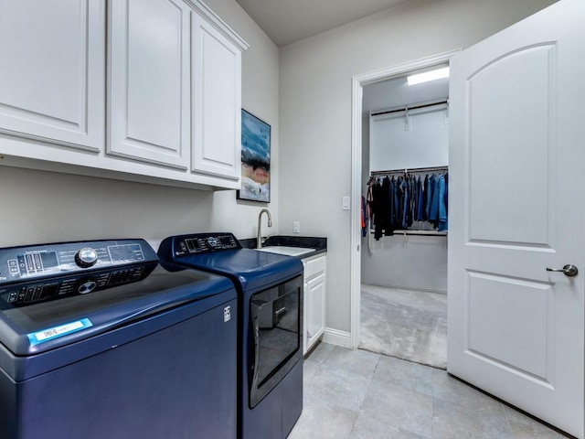 4400 Bristleleaf Ln, Prosper, TX 75078 - washroom featuring washer and dryer, cabinet space, and baseboards