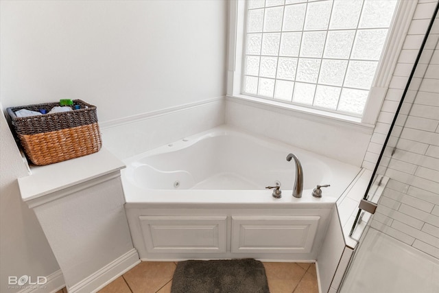 309 Slate Cir, Haughton, LA 71037 - full bathroom with a whirlpool tub and tile patterned floors