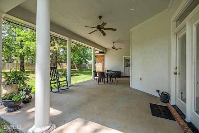 309 Slate Cir, Haughton, LA 71037 - view of patio featuring outdoor dining space and ceiling fan