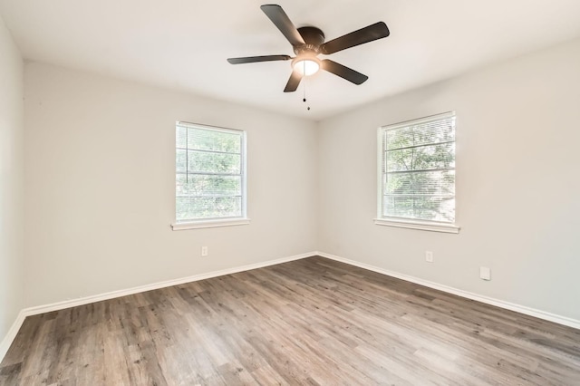 7805 Whitney Dr, White Settlement, TX 76108 - unfurnished room with wood finished floors, baseboards, and ceiling fan