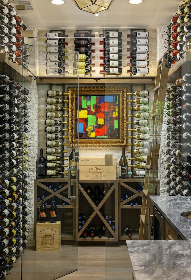 3205 Caruth Blvd, University Park, TX 75225 - wine room with wood finished floors