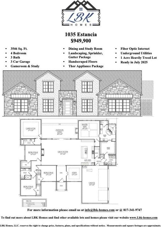 1035 Estancia Blvd, Weatherford, TX 76088 - home floor plan