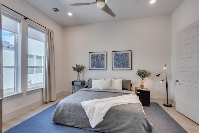 7704 Highcroft Way, Plano, TX 75024 - bedroom with ceiling fan, recessed lighting, and baseboards