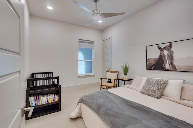 7704 Highcroft Way, Plano, TX 75024 - carpeted bedroom featuring recessed lighting and ceiling fan
