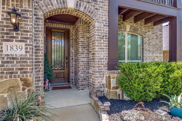 1839 Tuscany Dr, Mclendon Chisholm, TX 75032 - doorway to property with brick siding