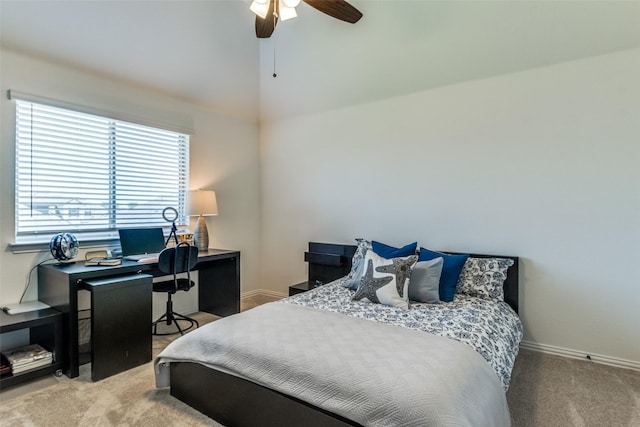 1839 Tuscany Dr, Mclendon Chisholm, TX 75032 - carpeted bedroom featuring baseboards, a ceiling fan, and vaulted ceiling