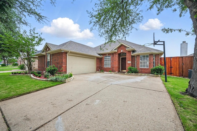 4416 Heath Ct, Plano, TX 75024 - view of front of house featuring brick siding, a garage, driveway, and a shingled roof