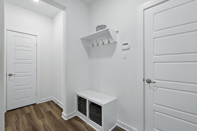 1837 Sebright Trl, Fort Worth, TX 76052 - mudroom with dark wood-style floors and baseboards
