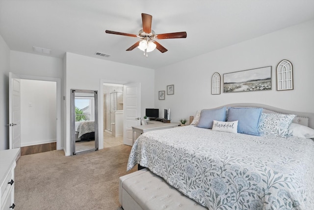 1837 Sebright Trl, Fort Worth, TX 76052 - bedroom with carpet, a ceiling fan, and ensuite bathroom