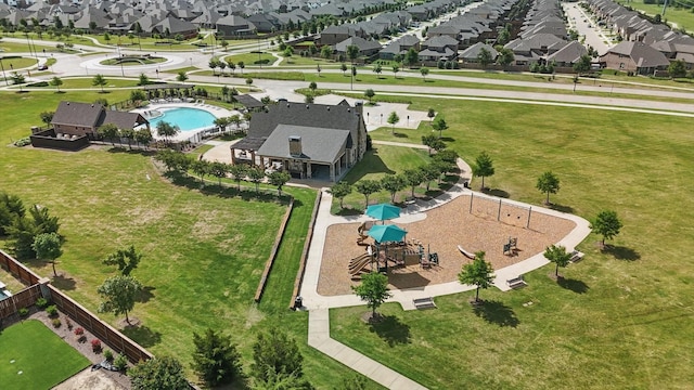 1837 Sebright Trl, Fort Worth, TX 76052 - aerial perspective of suburban area featuring a pool area